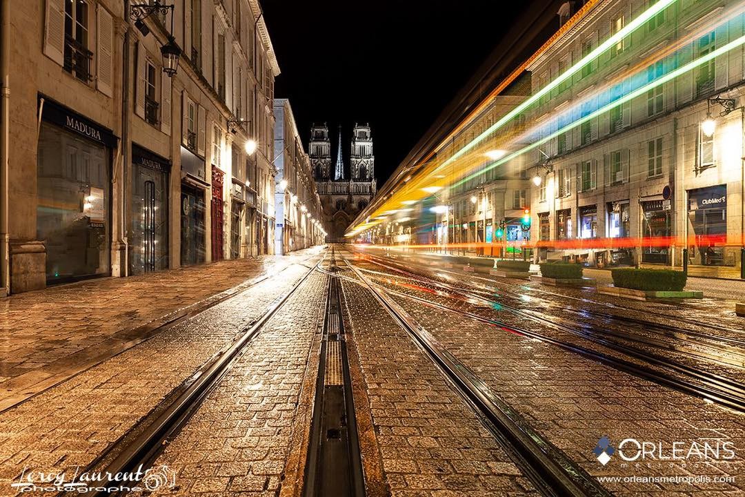 Rue Jeanne d’Arc  & Cathédrale Orléans by Night